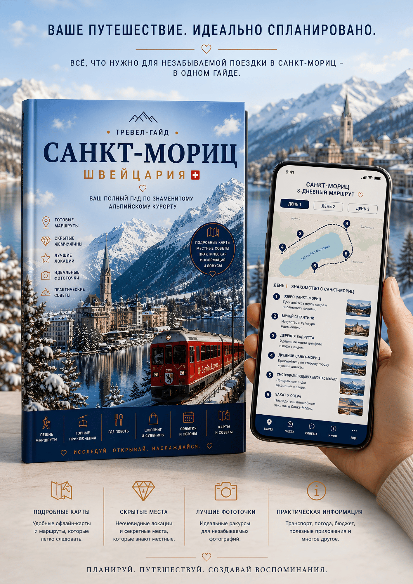 Интерактивный путеводитель по Санкт-Морицу с Google Maps на смартфоне
