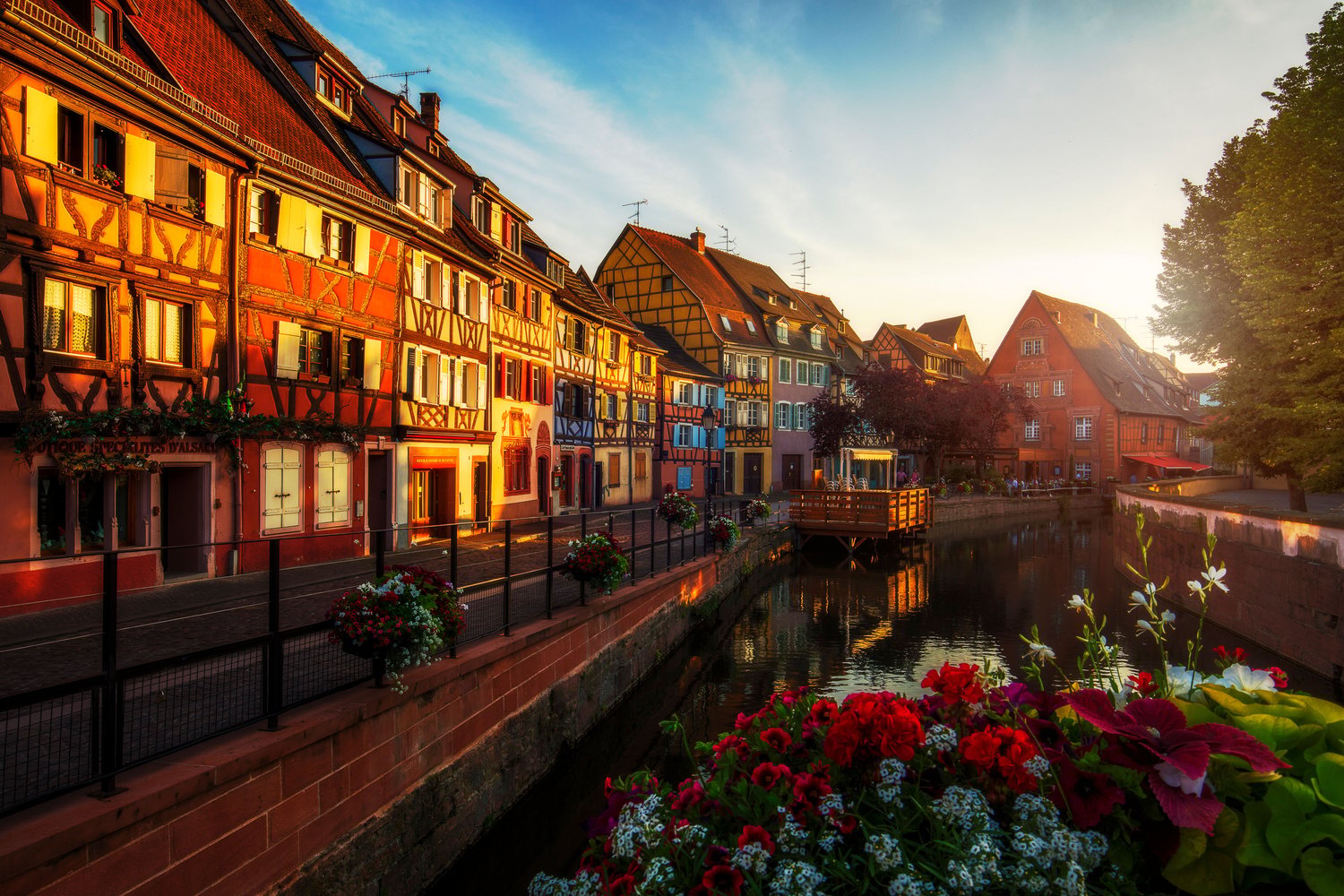 Colmar alsace region france la petite venice sunset beautiful disney town