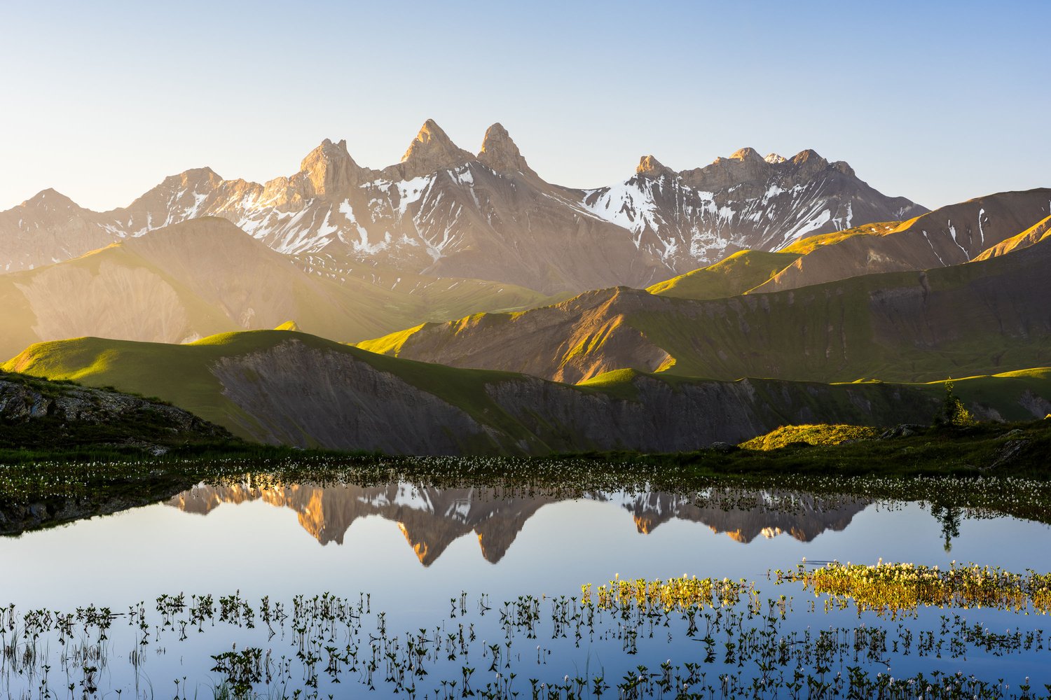 France Landscape Photography Alps d'Arves Massif Arves golden hour 4 sunrise reflection