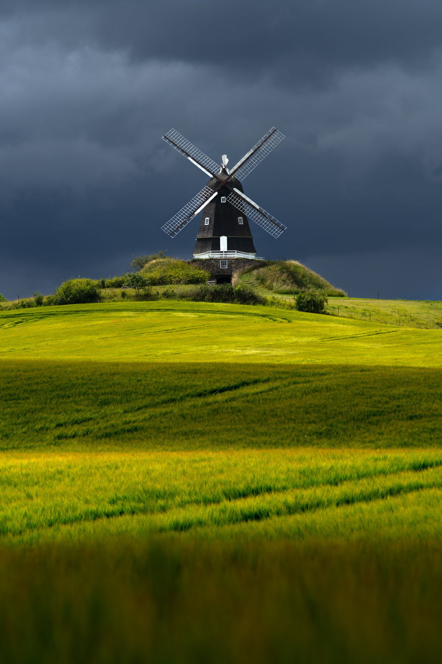 Skamstrup mølle old Mill moody dappled light landscape photography denmark