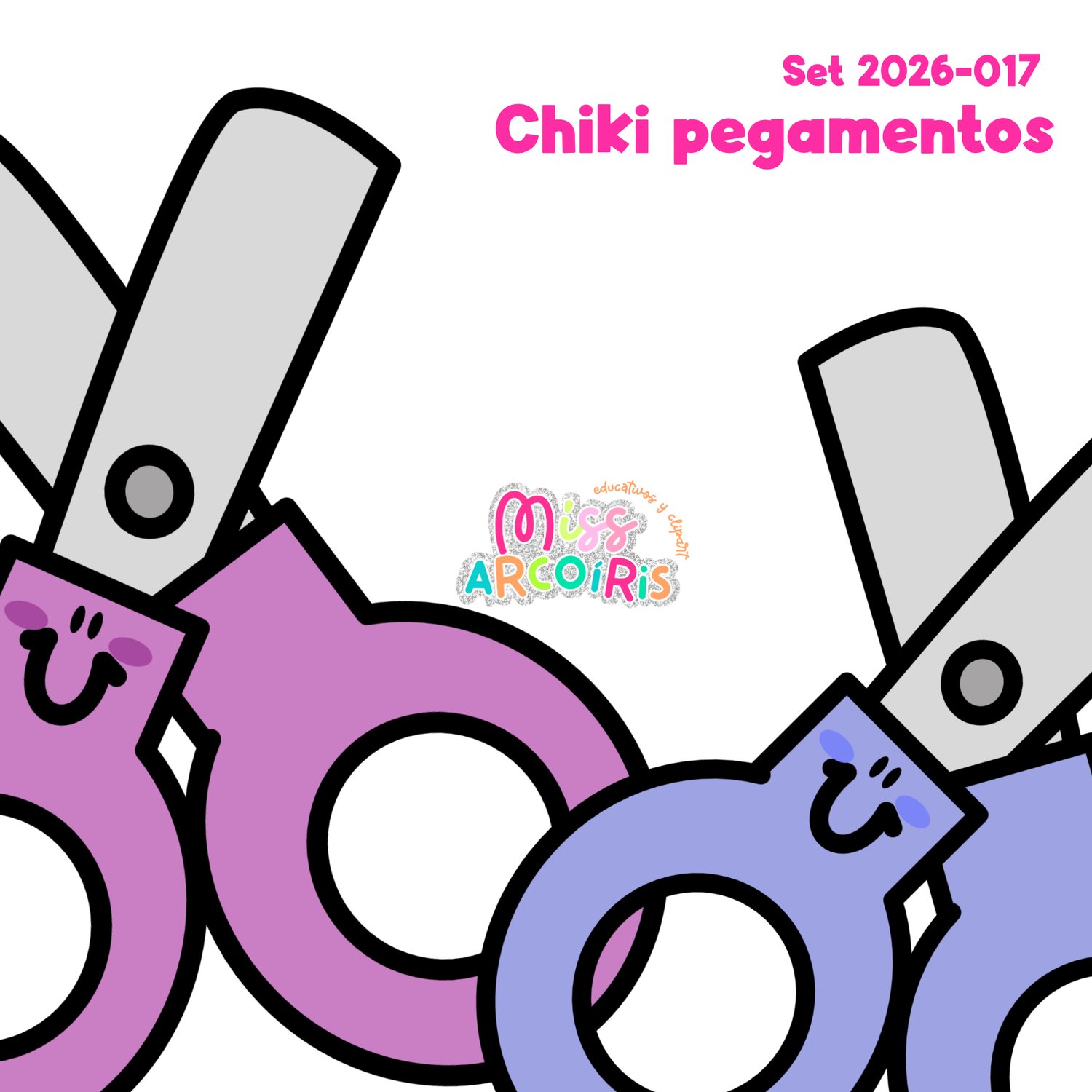 Clipart imagen tijeras tiernas kawaii