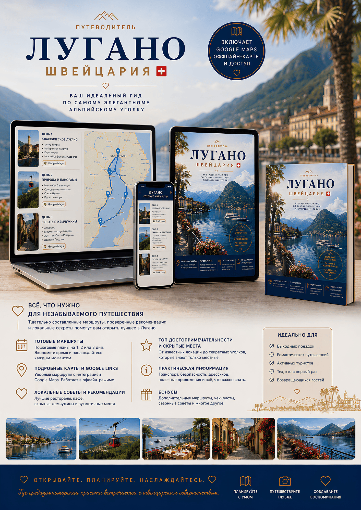 Путеводитель по Лугано на ноутбуке, планшете, смартфоне и в формате PDF