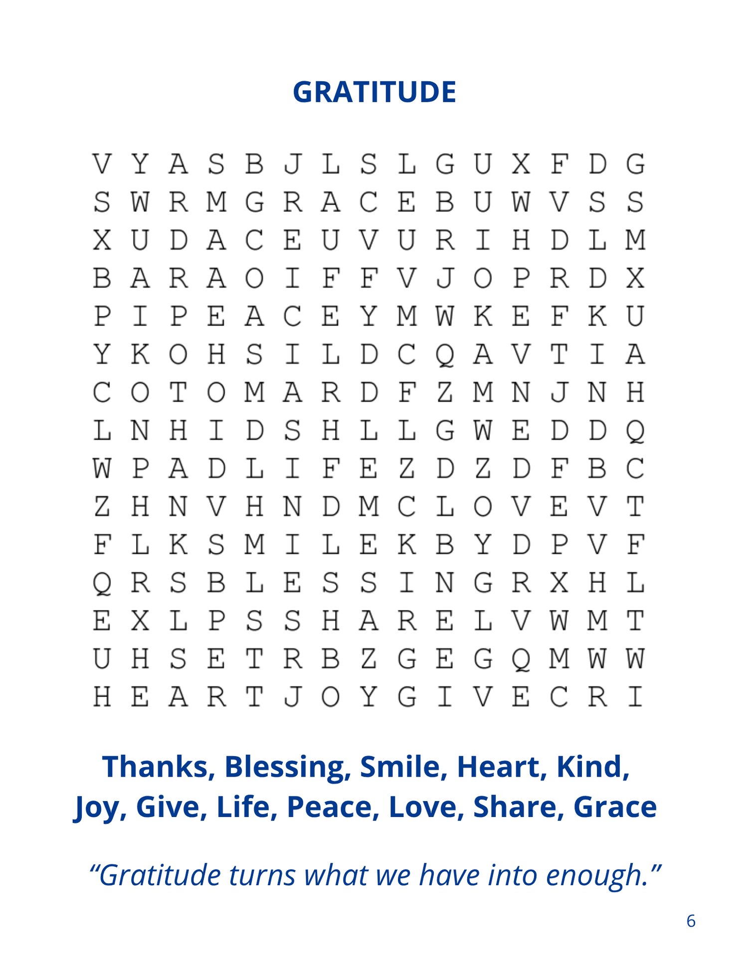 Printable large print word search puzzle for adults and seniors