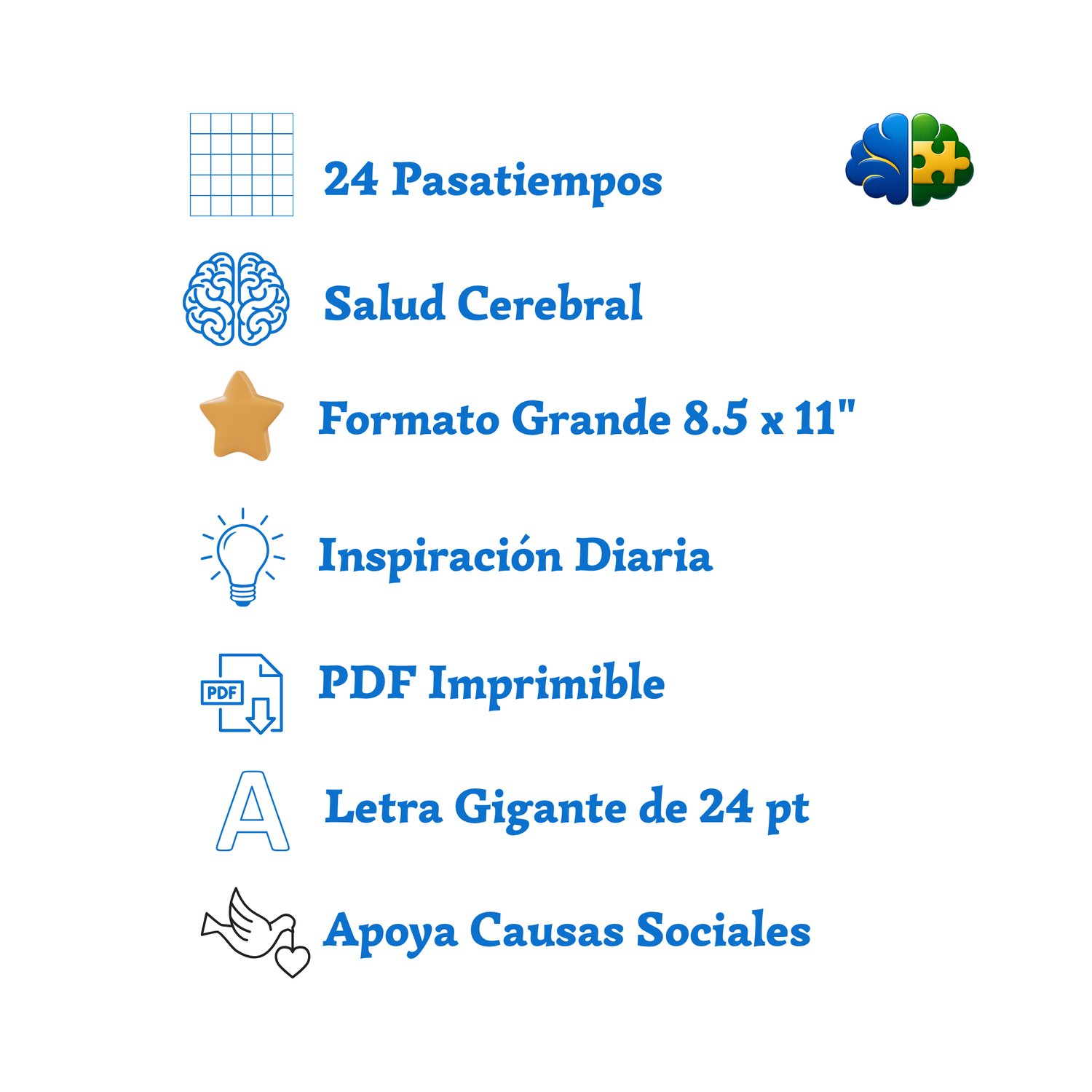 Sopa de letras imprimible en letra grande para adultos y personas mayores