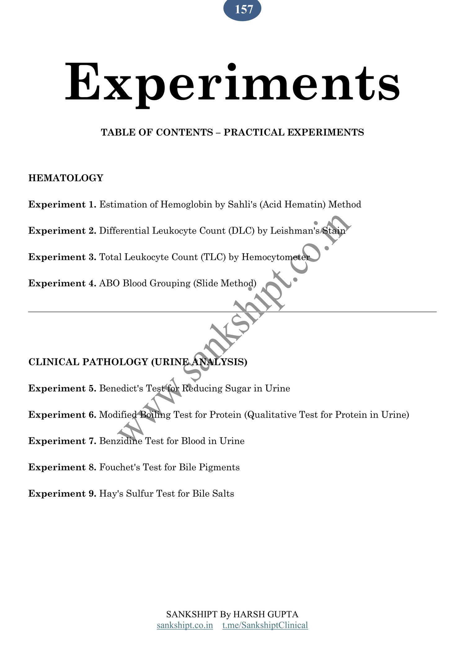 all practical experiments
