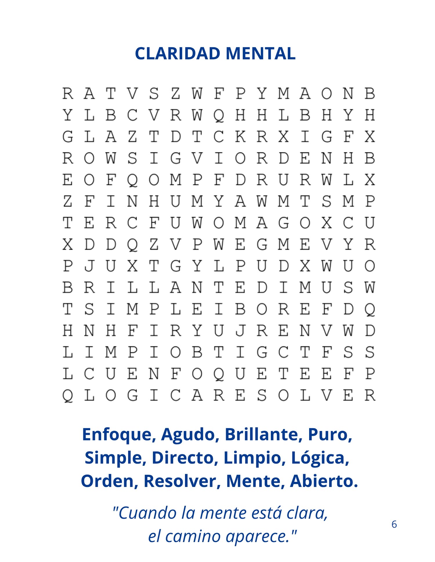 Sopa de letras imprimible en letra grande para adultos y personas mayores
