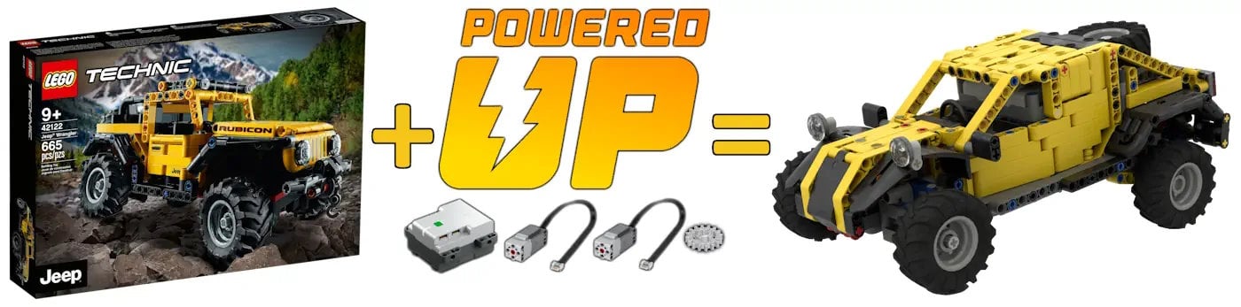 Jeep Wrangler set 42122 together with some Powered Up electric components