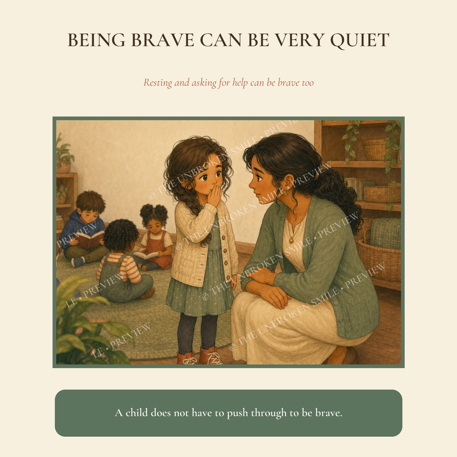 Wren asking for help quietly, brave in a small voice
