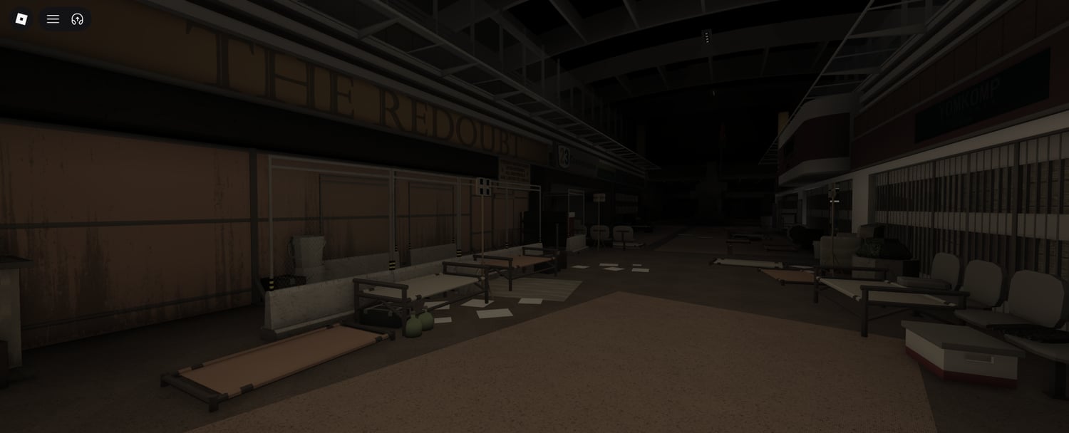 Horror airport interior