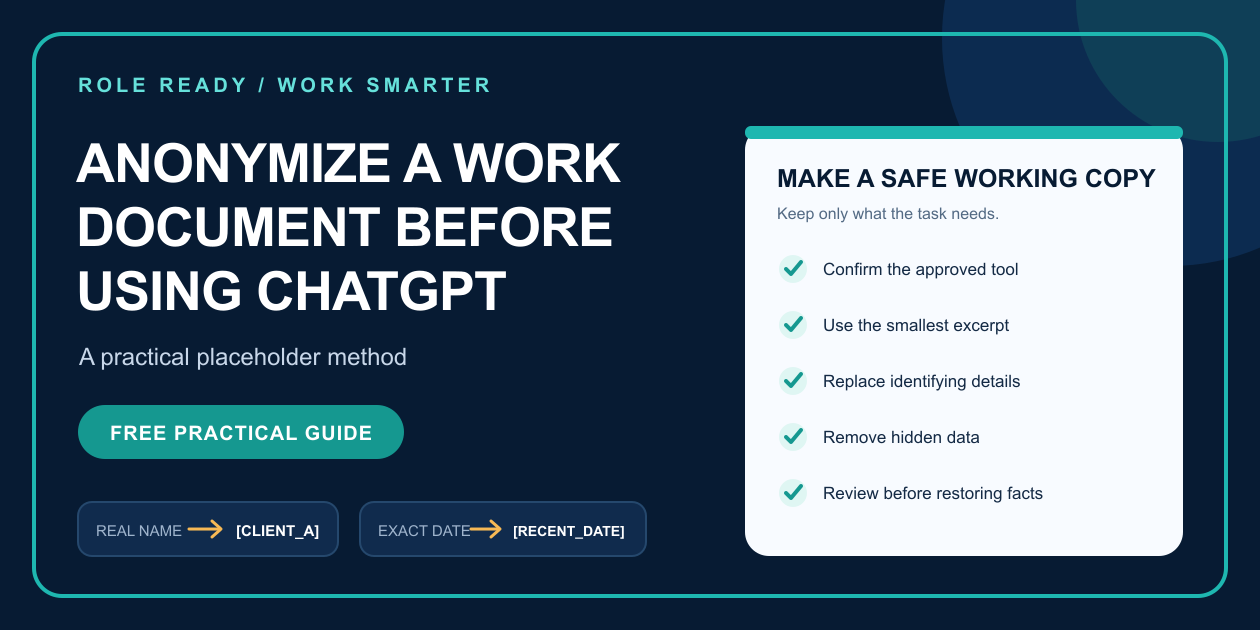 Work document details being replaced with neutral placeholders before using ChatGPT