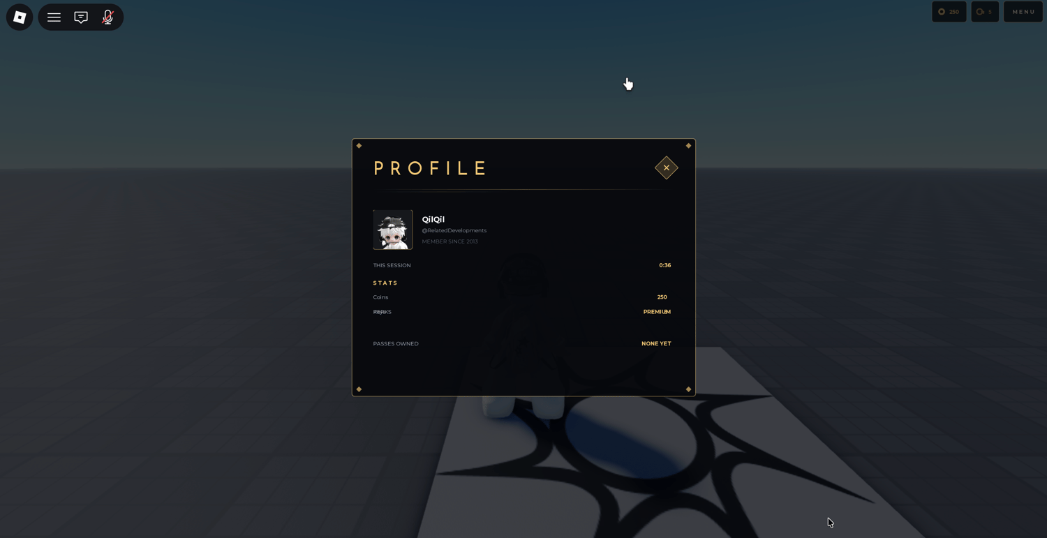 Roblox main menu UI