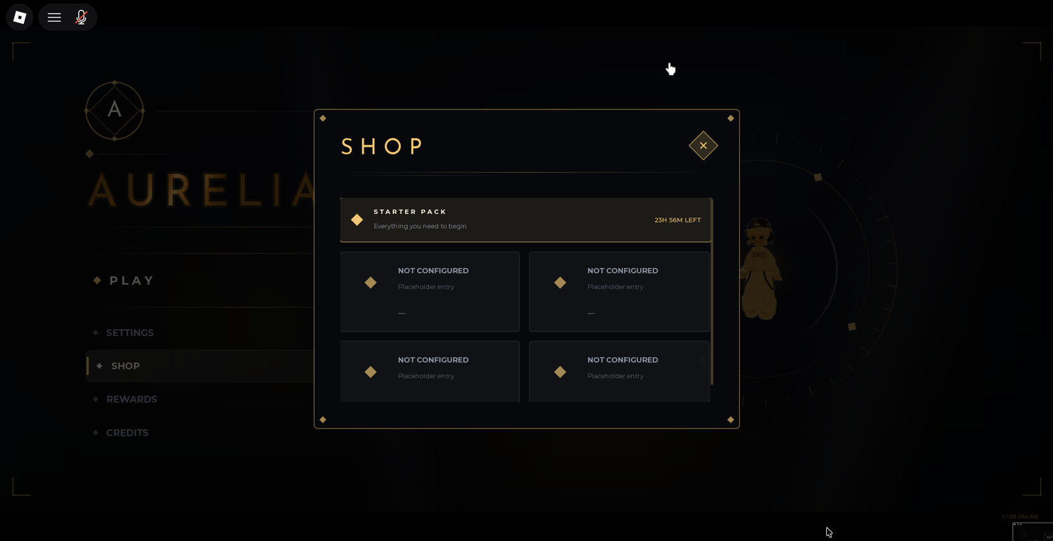 Roblox menu system