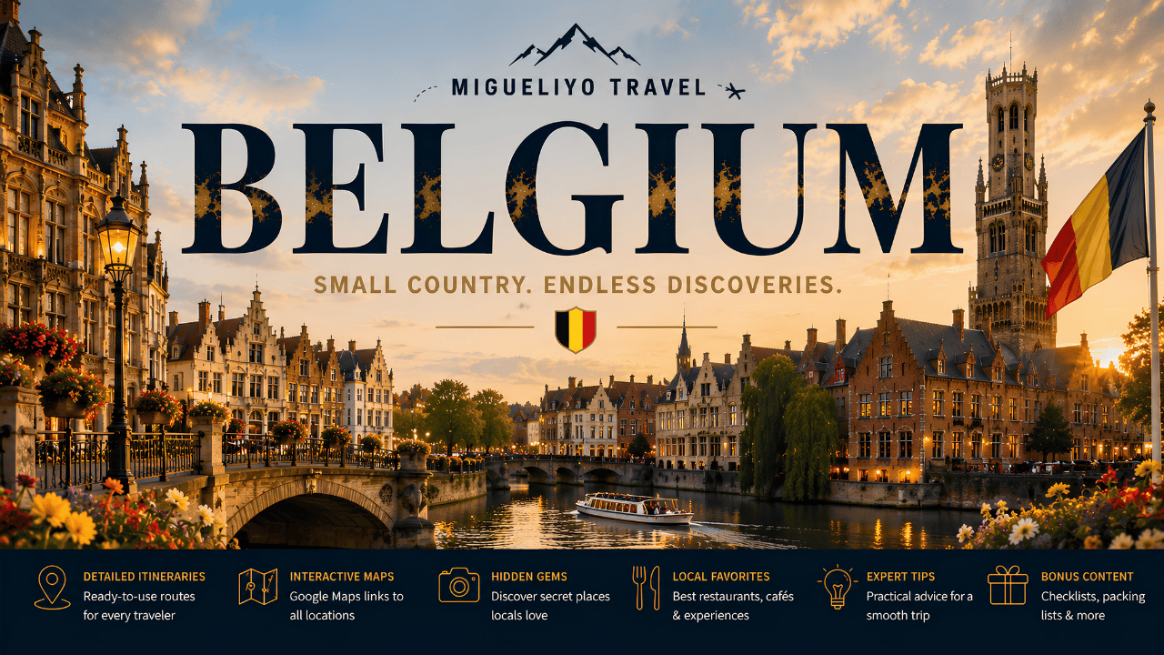 Belgium Travel Guides – Premium Interactive PDF Travel Guides with Google Maps, Hidden Gems, Local Tips and Ready-Made Itineraries by Migueliyo Travel