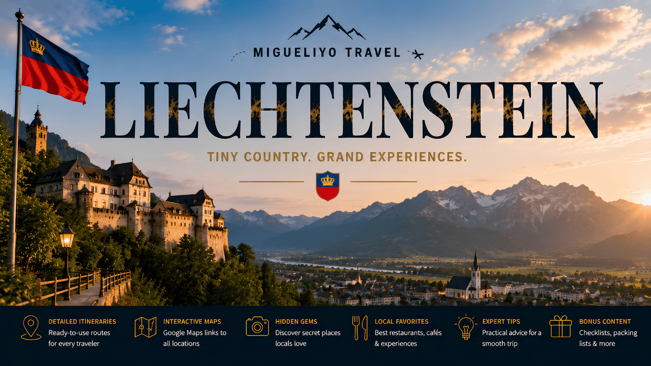 Liechtenstein Travel Guides – Premium Interactive PDF Travel Guides with Google Maps, Hidden Gems, Local Tips and Ready-Made Itineraries by Migueliyo Travel