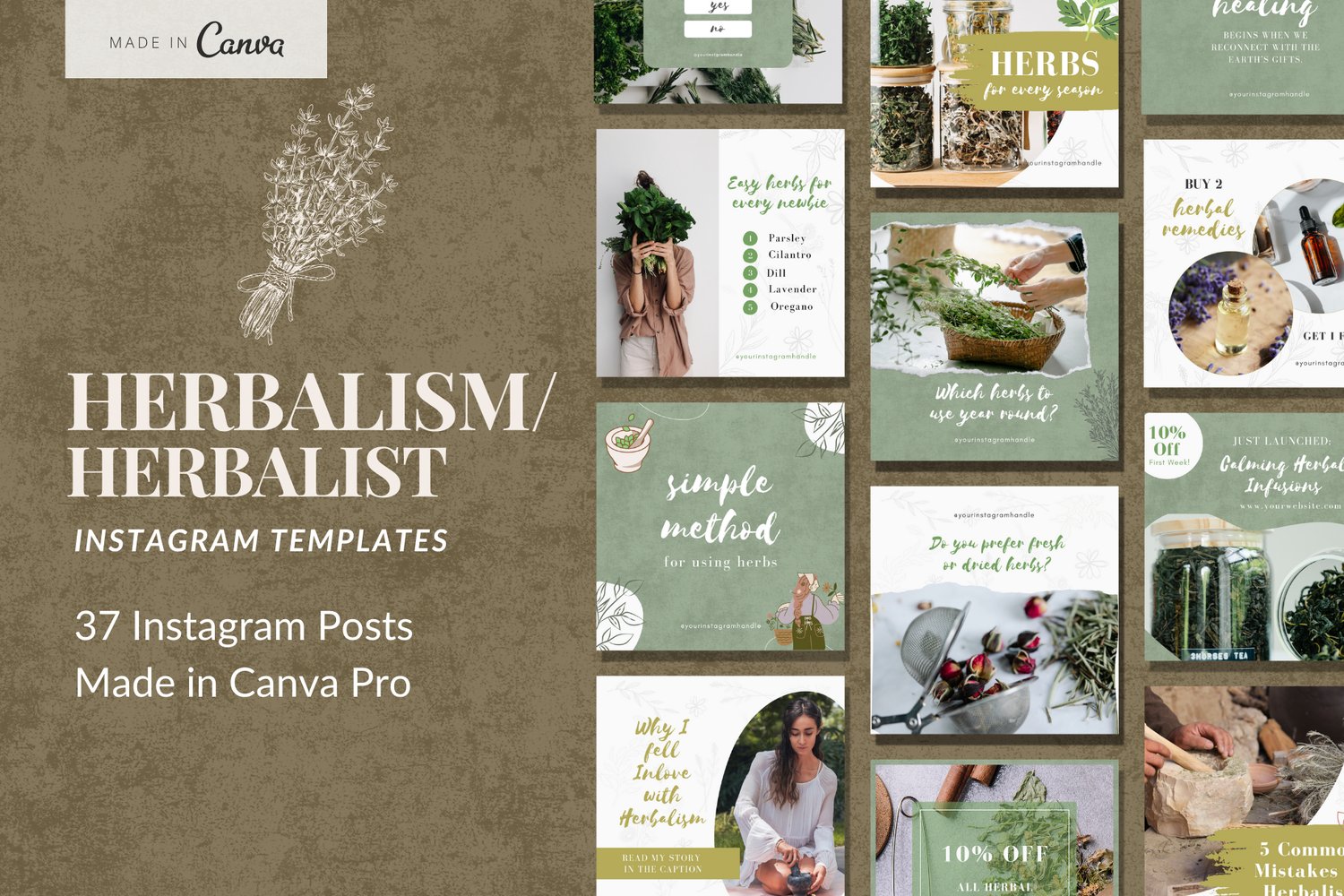 Herbalism Instagram Templates