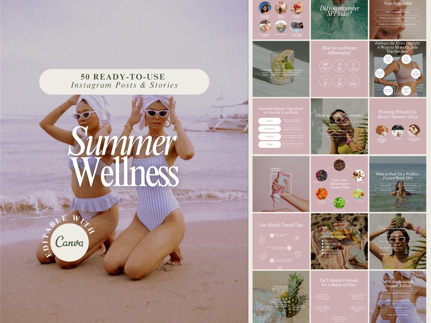 Summer Wellness Instagram Templates