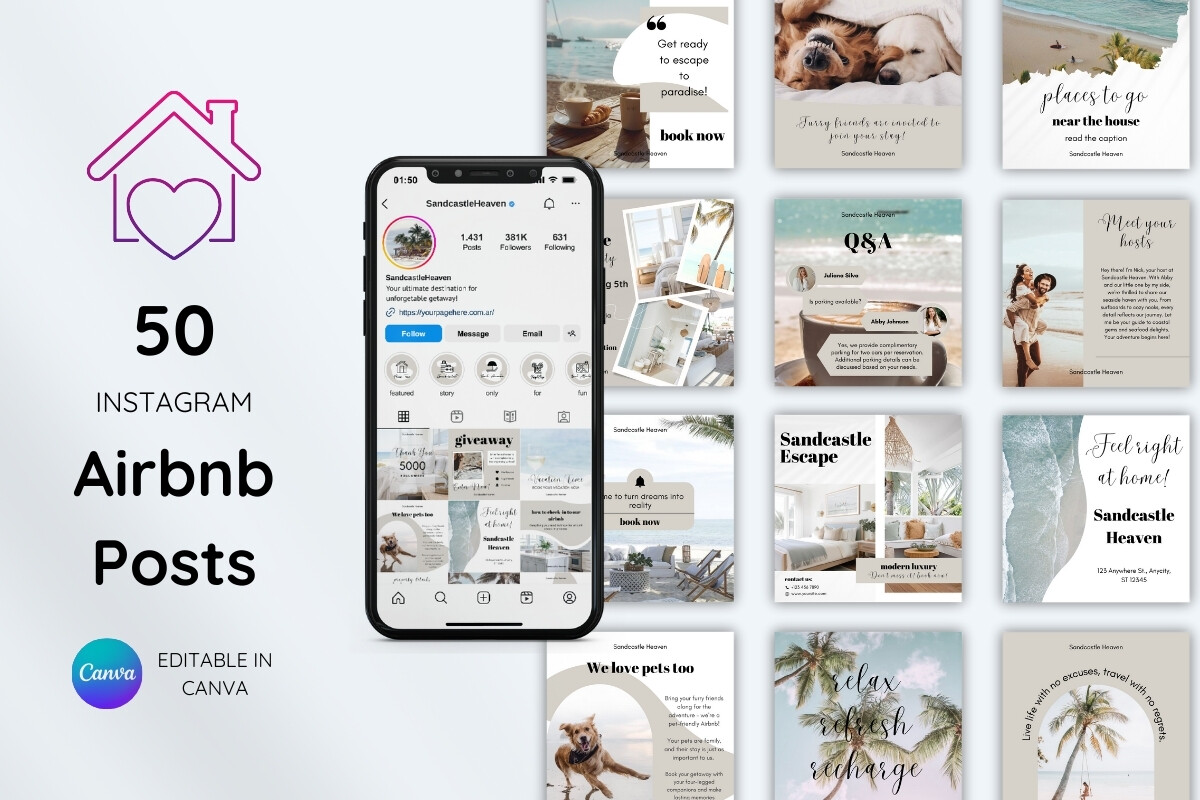 Airbnb Social Media Instagram Templates