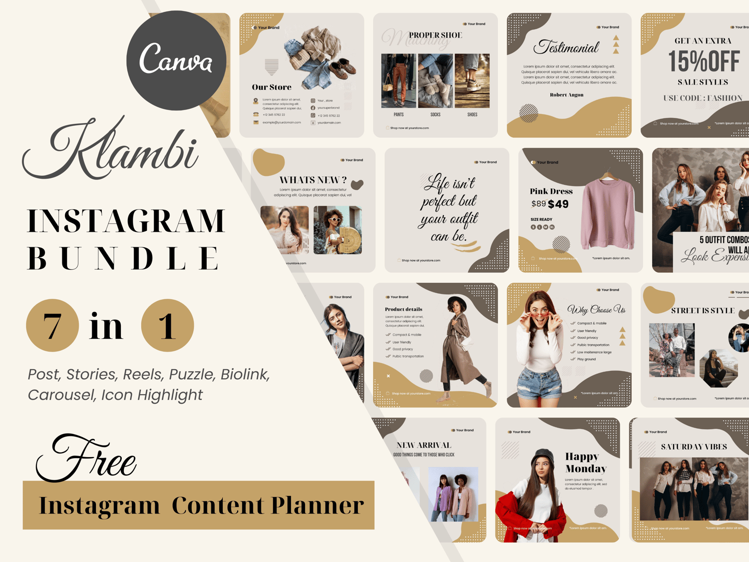Canva Instagram Templates for Fashion