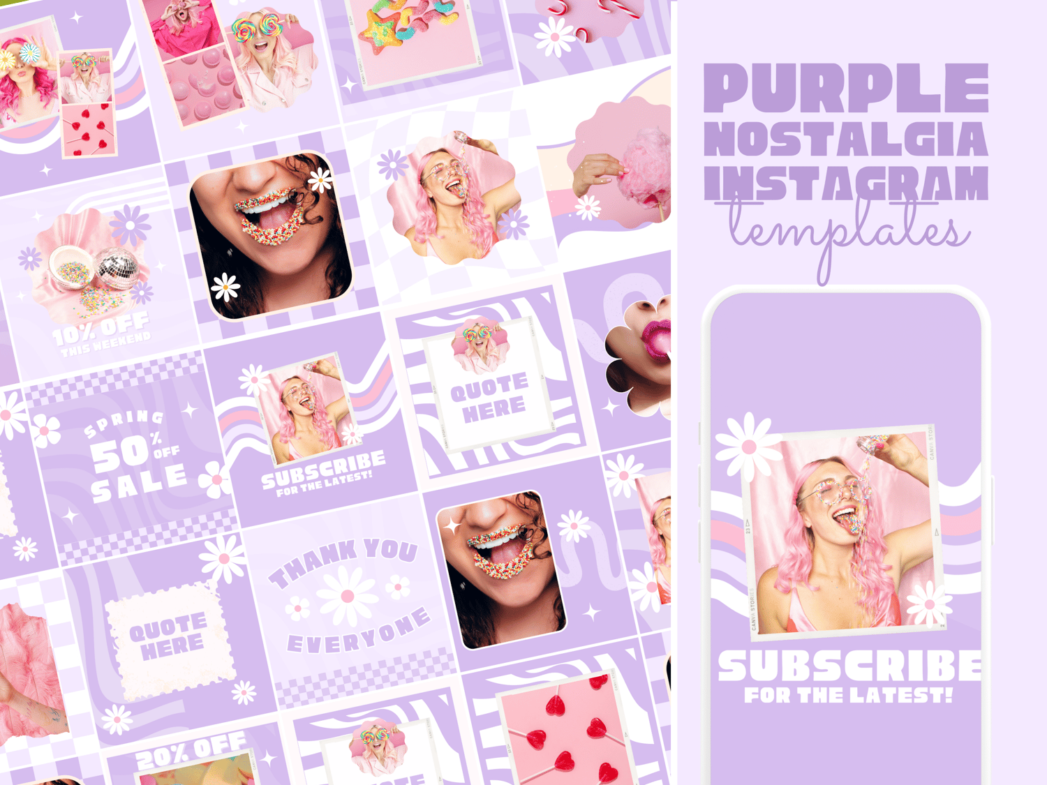 Retro Purple Instagram Templates