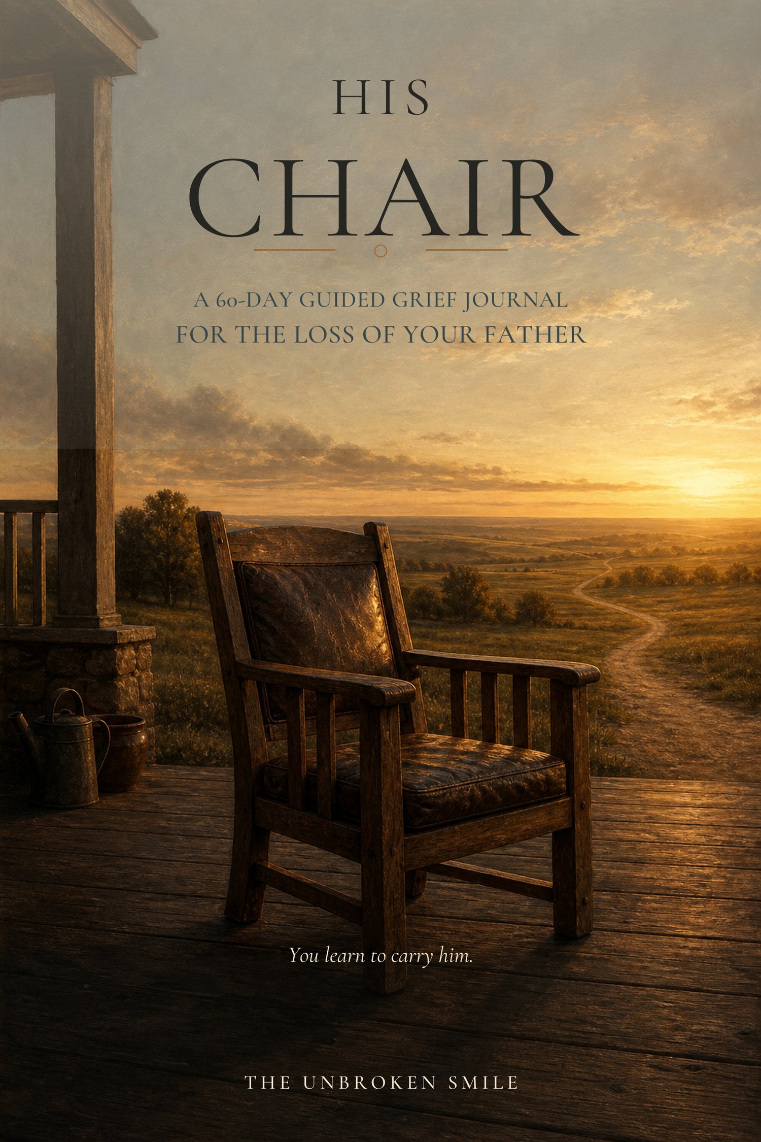 His Chair fillable grief journal cover for daughters grieving a father