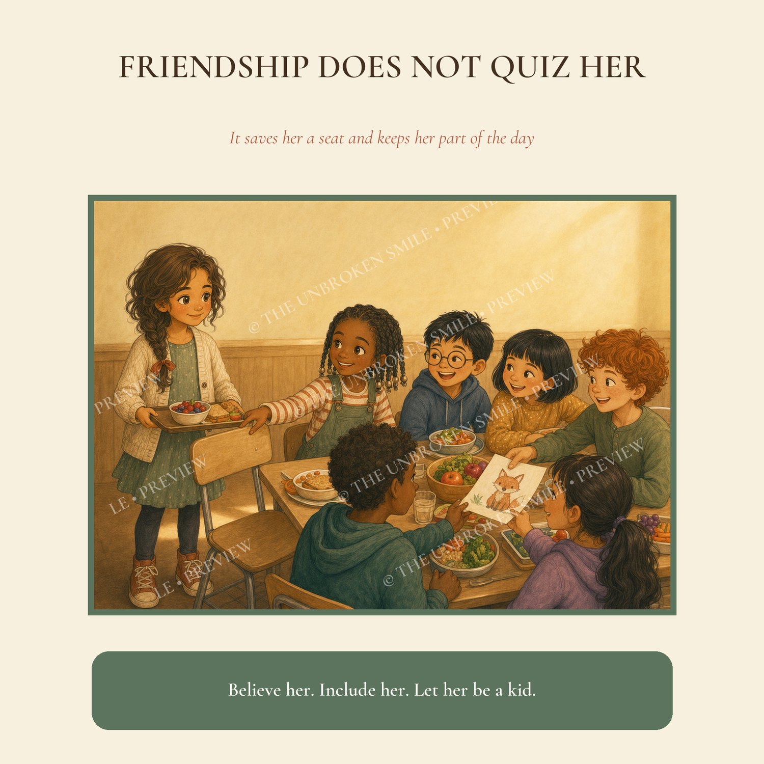 Wren's classmates learn to believe her without asking her to prove her pain