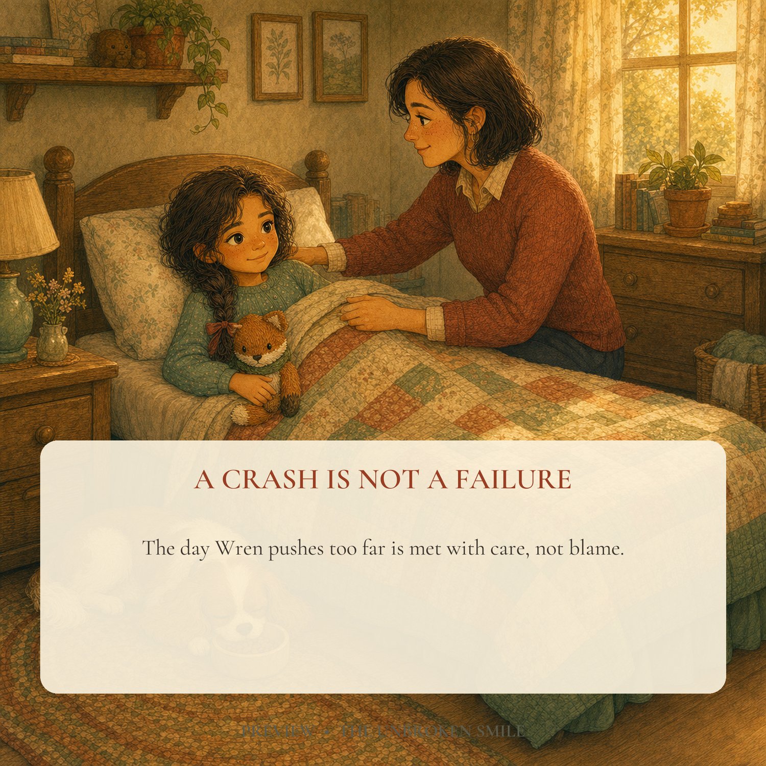 Wren rests in bed while her mother responds with care instead of blame