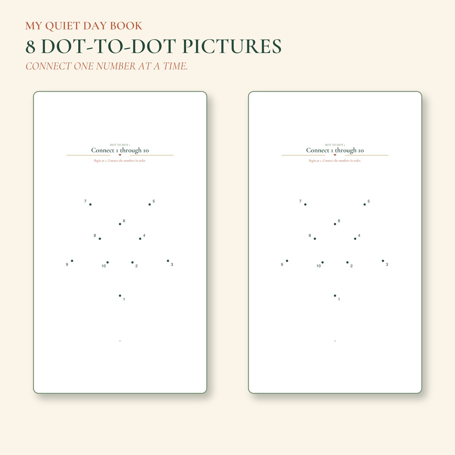Two dot-to-dot picture previews that connect one number at a time