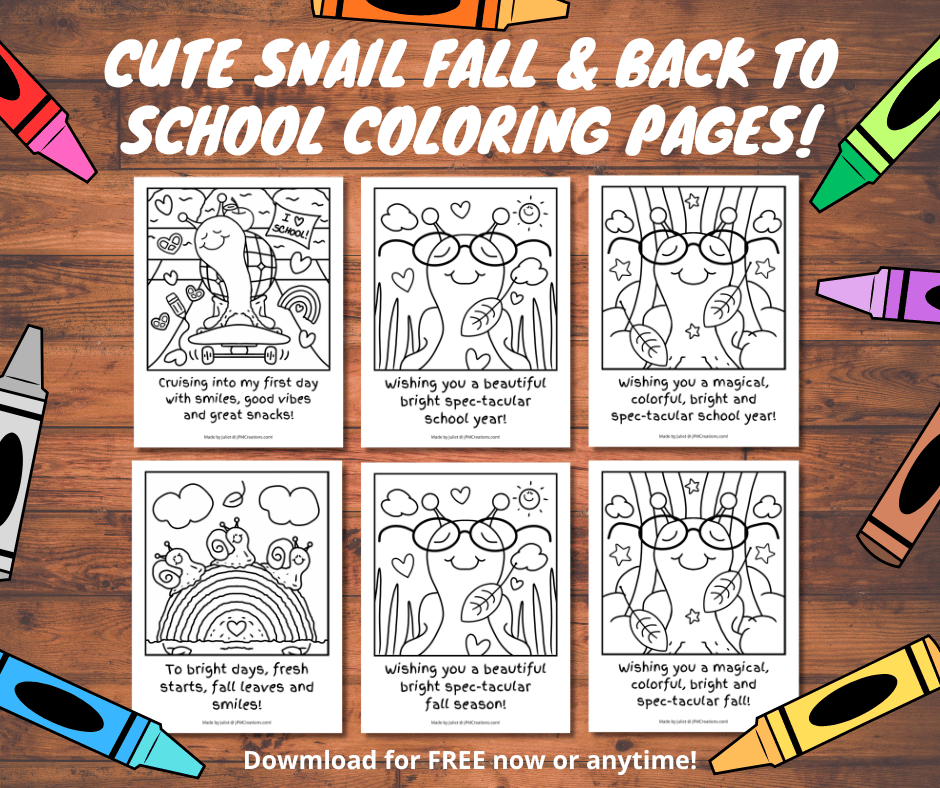 FREE Cute Snail Everyday Coloring Pages Cover
