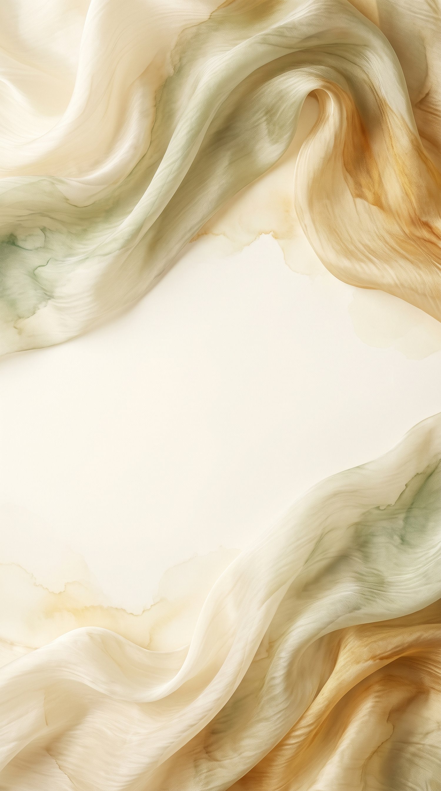 Soft flowing abstract texture in warm ivory, gold, and sage green tones, representing faith-led digital products and resources for Christian women entrepreneurs