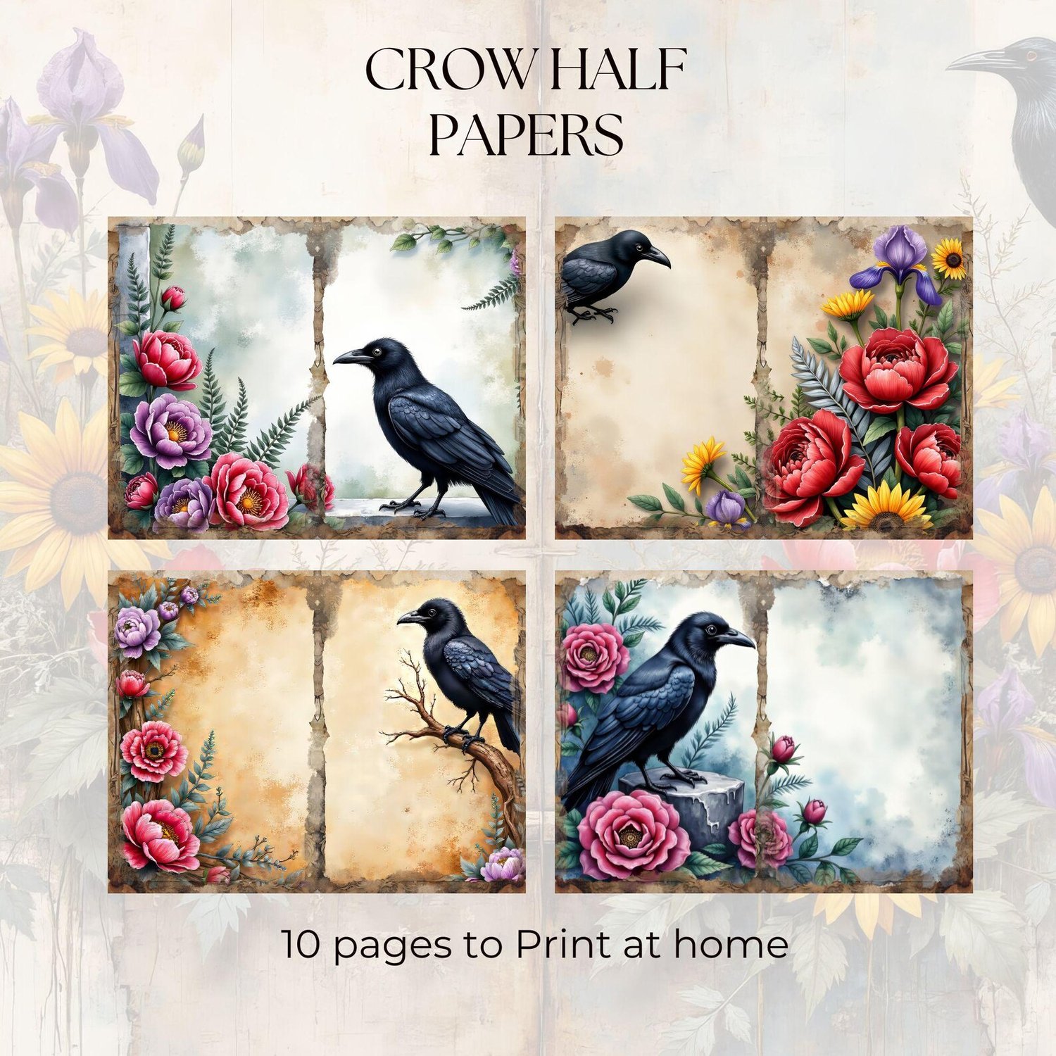 second 4 pages of the crow foral set
