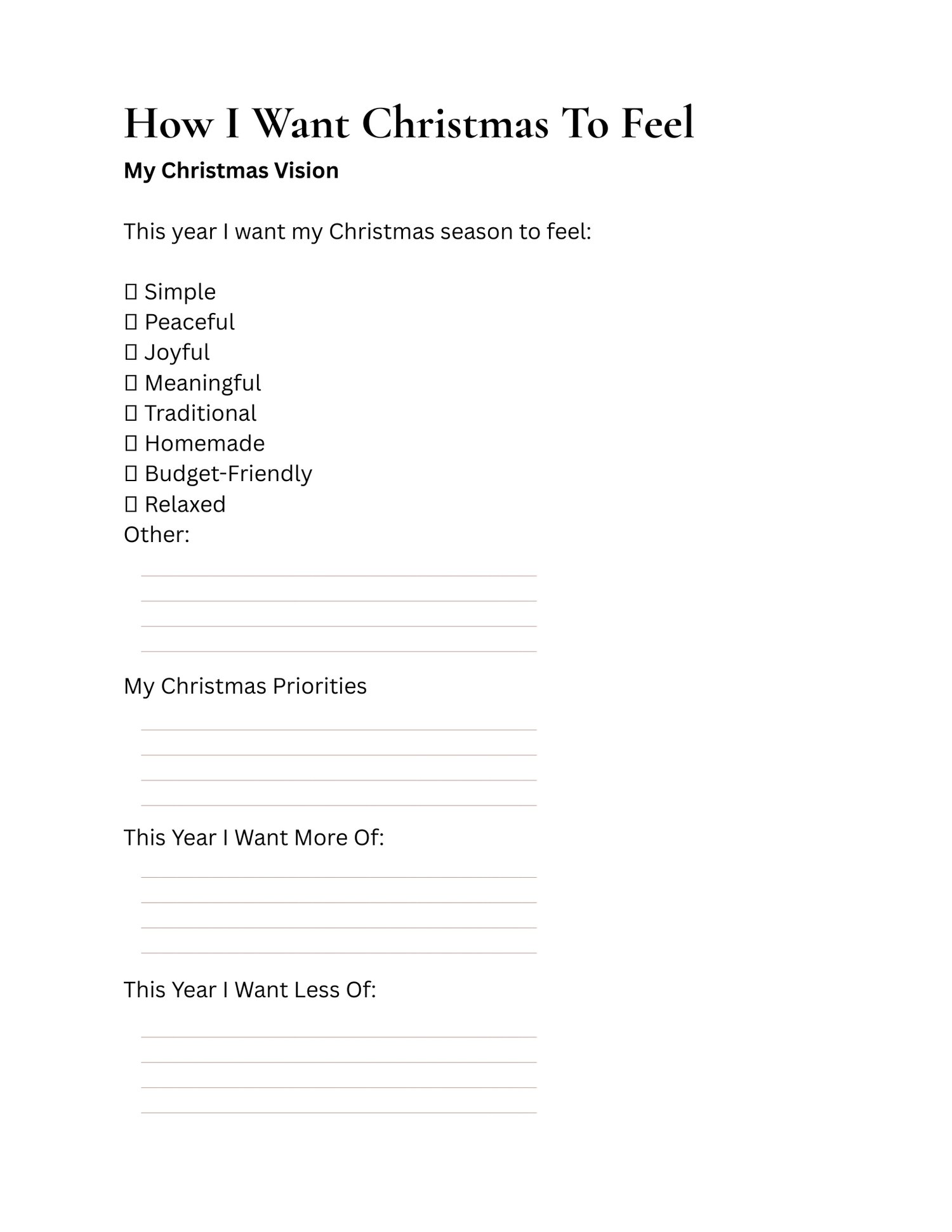 Preview pages from the 46-page Homestead Christmas Planner featuring Christmas budget planners, gift tracking, and holiday organization worksheets.