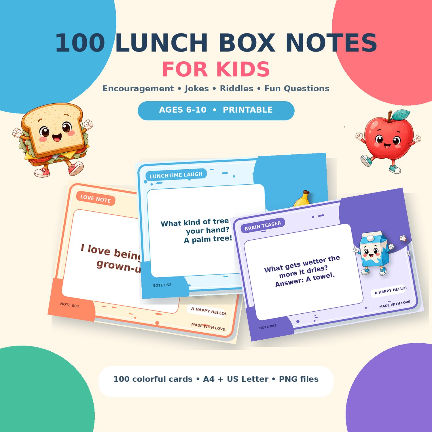 100 Lunch Box Notes for Kids – Encouragement, Jokes & Riddles
