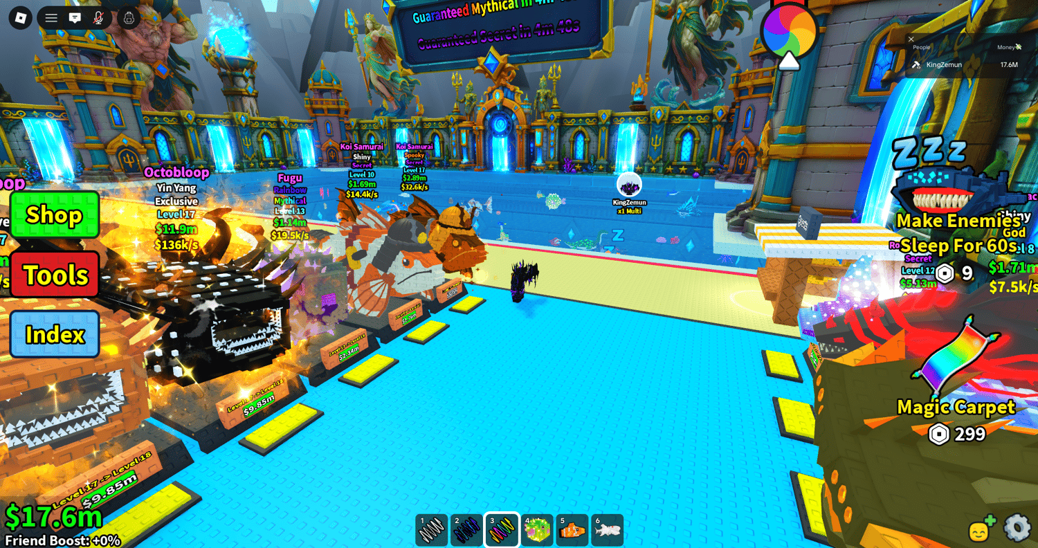 Roblox fishing game with 75 fish