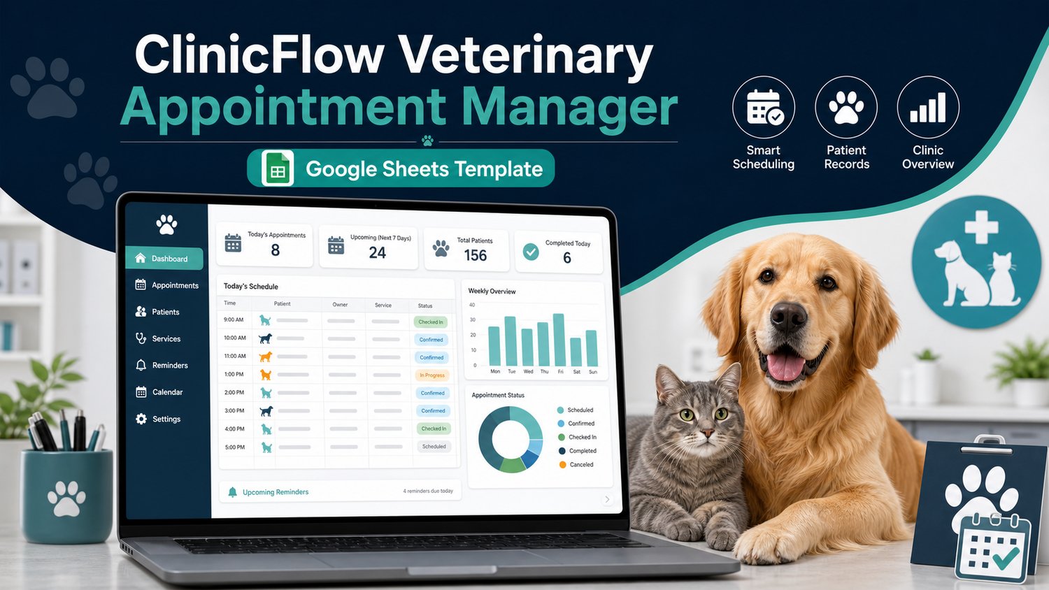 ClinicFlow Veterinary Appointment Manager | Templova Digital product Image2