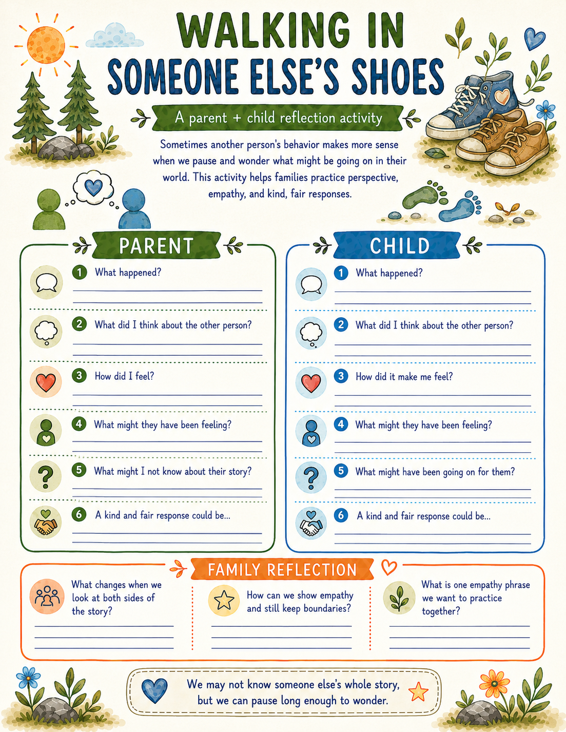 Walking in Someone Else's Shoes Worksheet