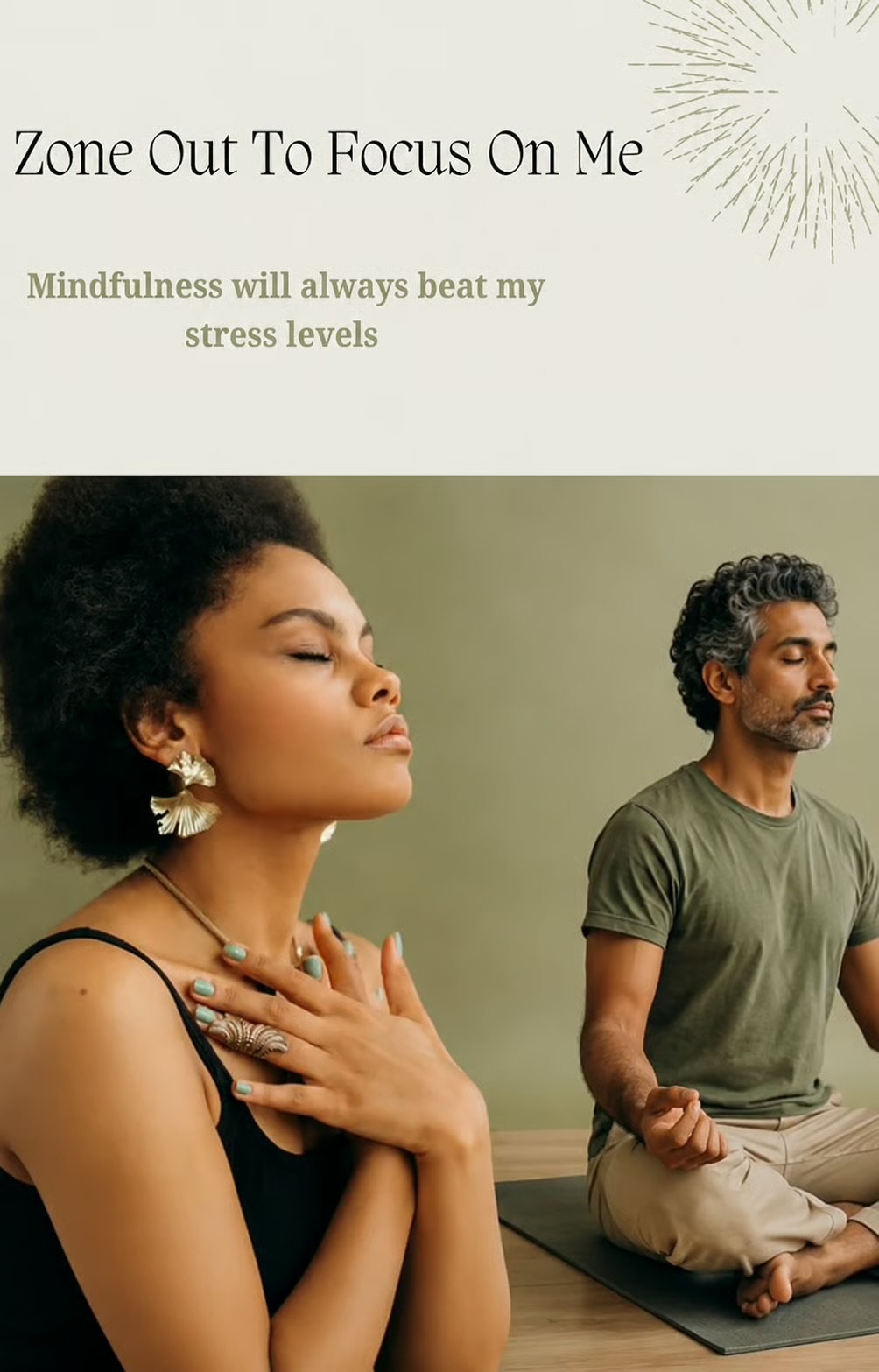 Man and woman meditating mindfully to reduce stress — Blossom With Mindfulness self-healing guide- Treyana Harry