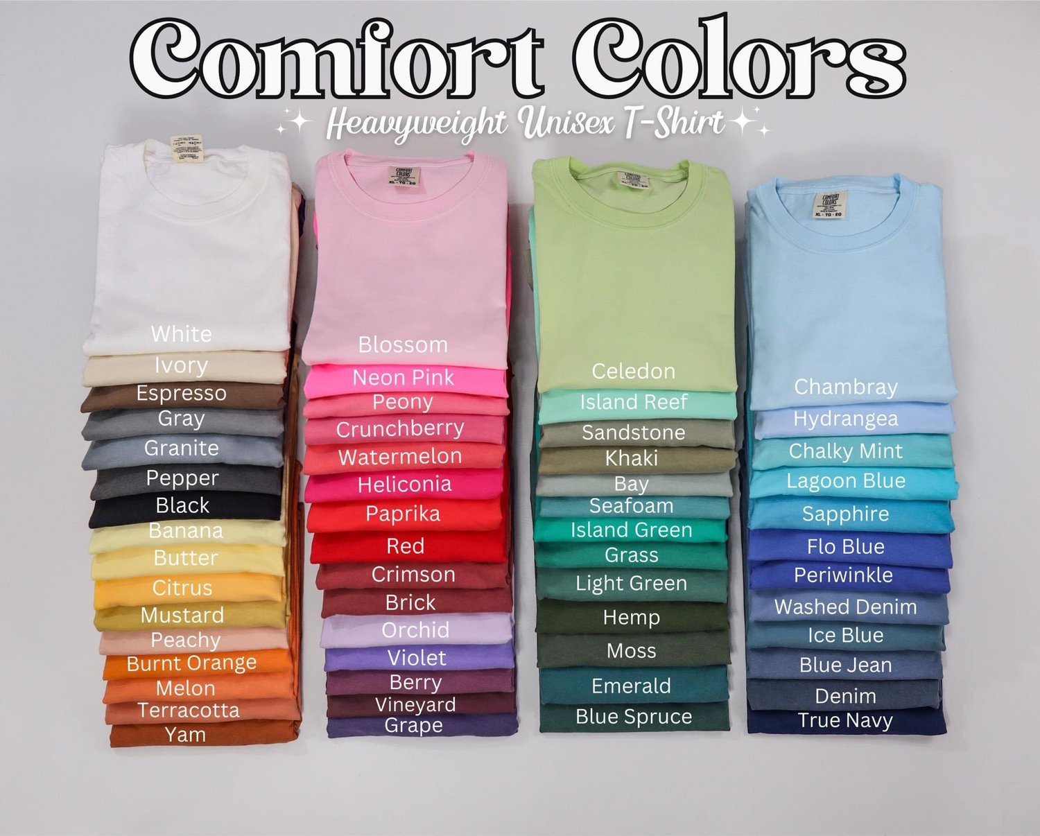 comfort colors list of colors