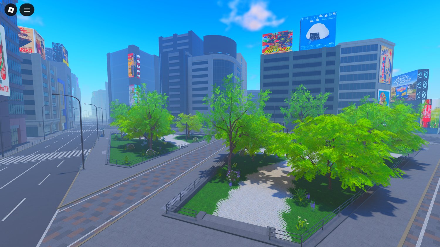 Roblox urban buildings with billboards