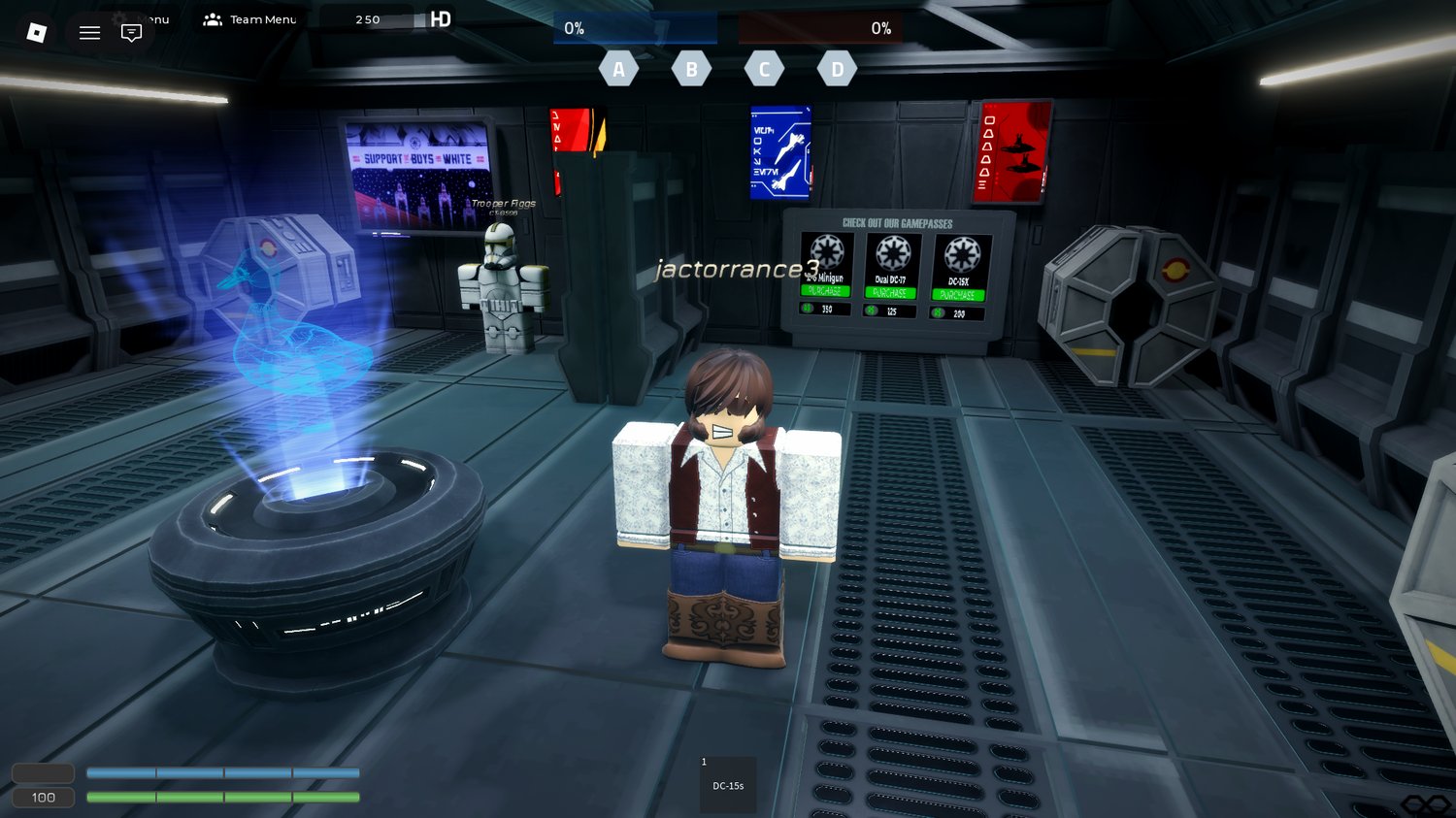 Roblox futuristic gameplay menu UI