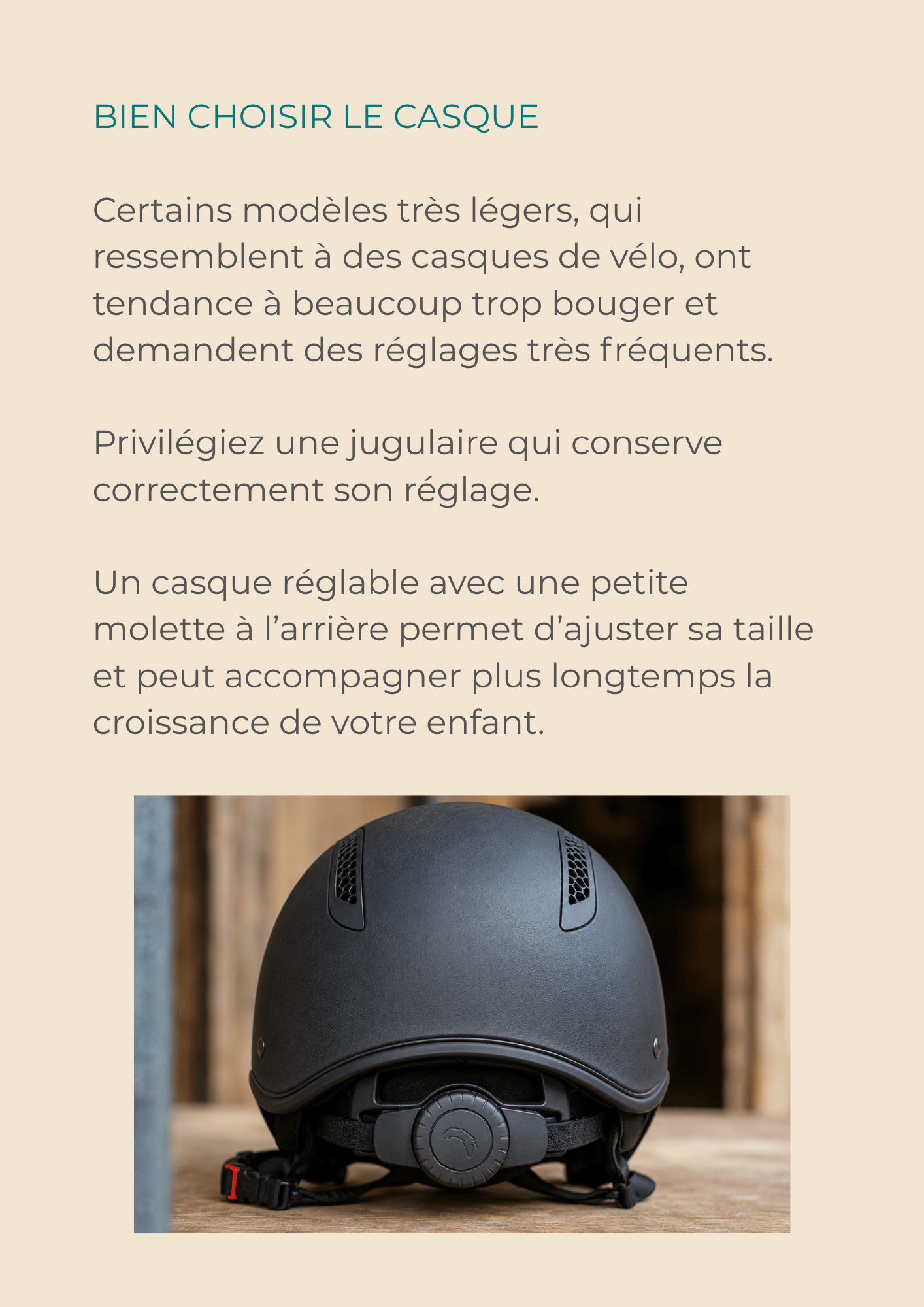 Casque d'équitation enfant réglable pour débuter