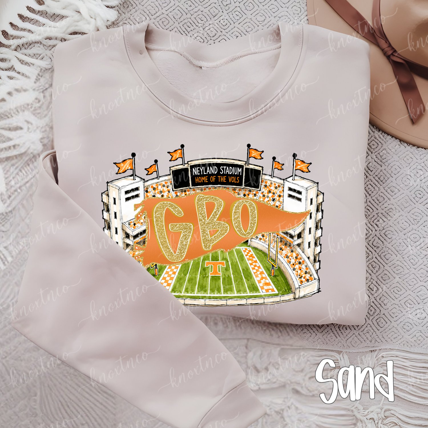 Vols Fan Gift UT Football sweatshirt with neyland stadium orange and white shirt