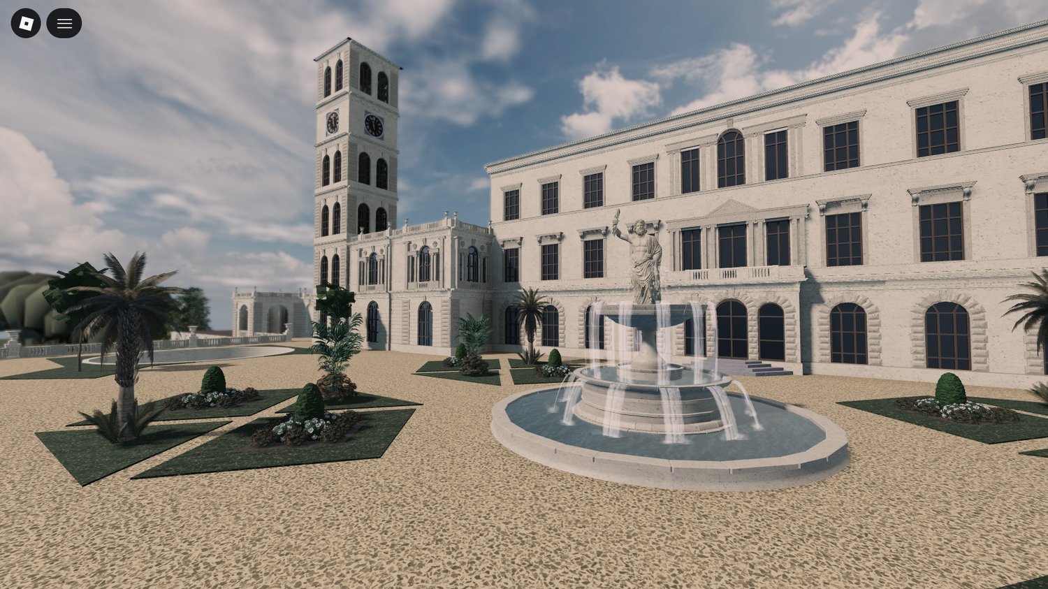 Roblox mansion garden and fountain