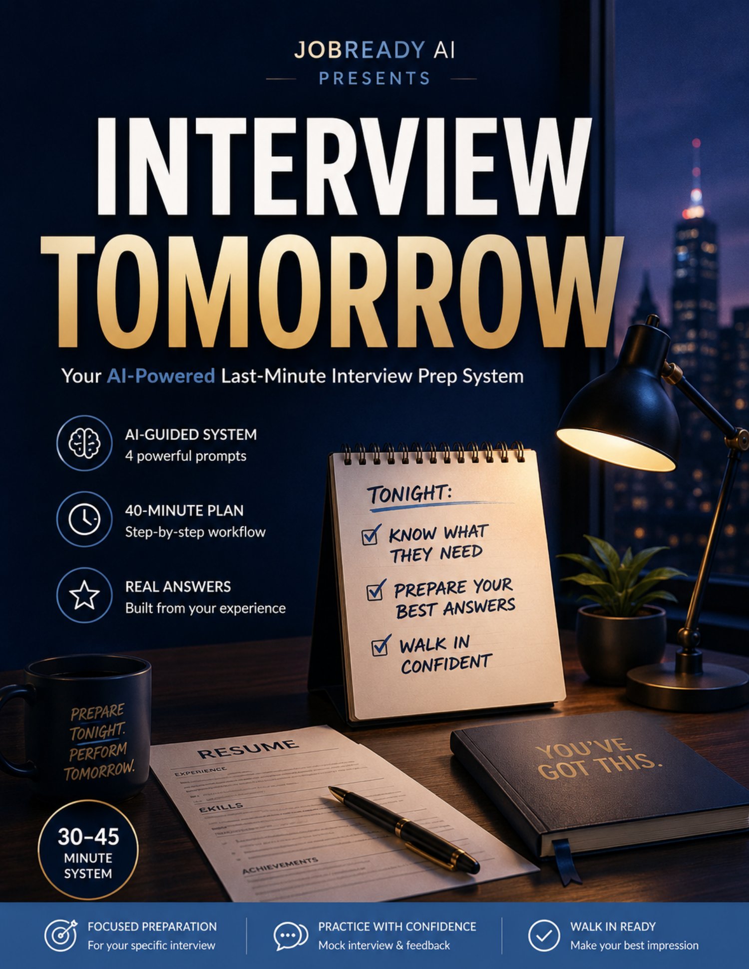 nterview Tomorrow 40-minute job interview preparation system