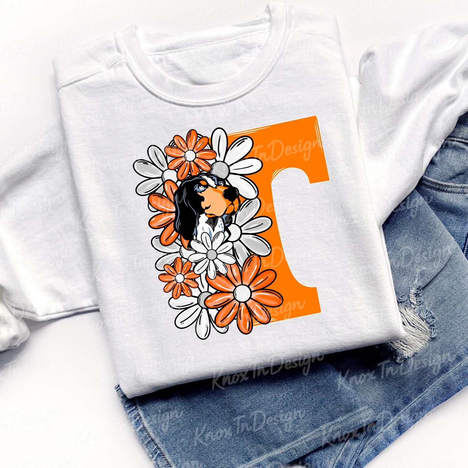 Power T and Smokey Tennessee Football Sweatshirt for Her