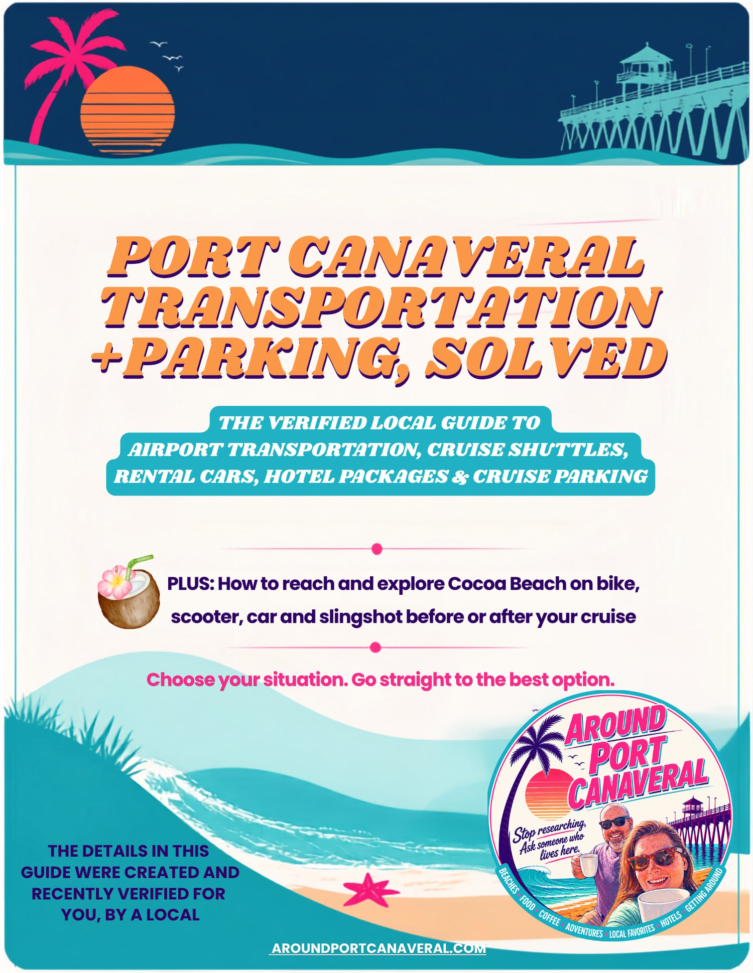 Port Canaveral Transportation and Parking Solved digital guide cover by Around Port Canaveral