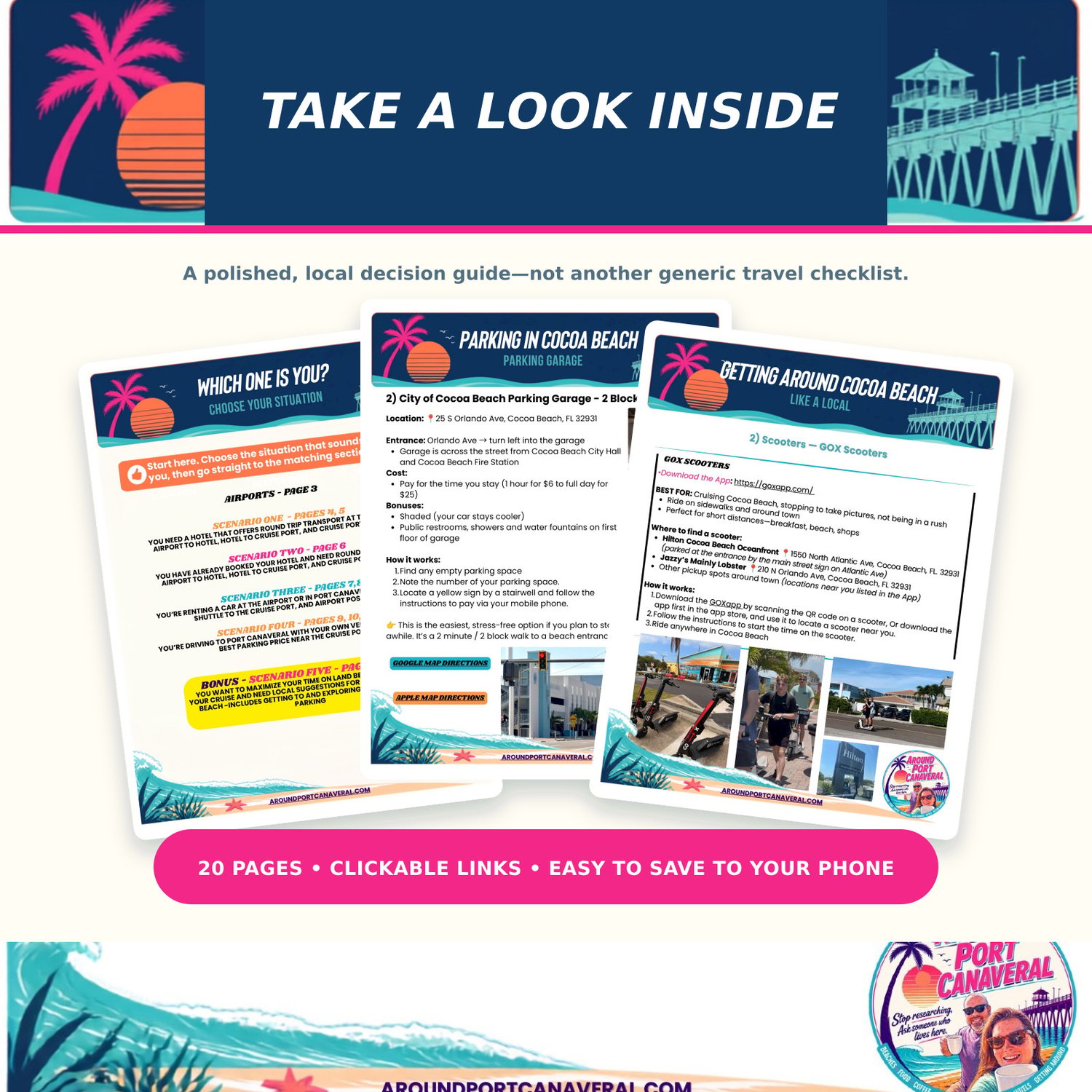 Preview pages from the Port Canaveral Transportation and Parking Solved digital guide
