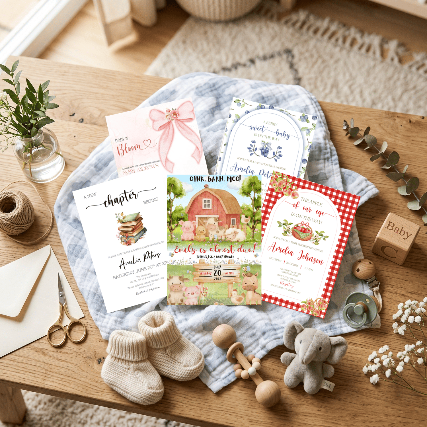 Modern and creative baby shower invites