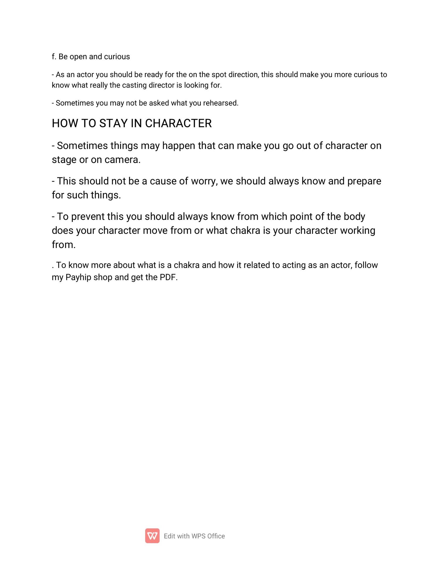 What happens in an audition room actors guide