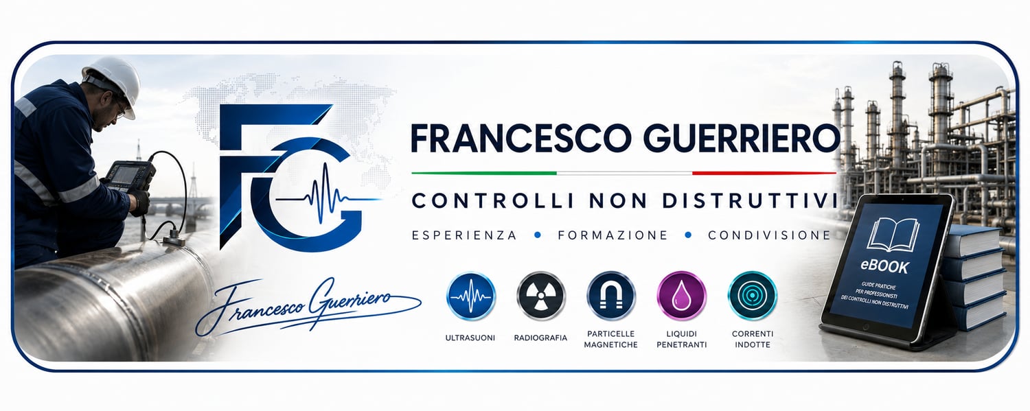“Francesco Guerriero – Controlli Non Distruttivi (CND/NDT), esperienza e formazione nell’ispezione industriale, ultrasuoni, radiografia, particelle magnetiche, liquidi penetranti e correnti indotte.”