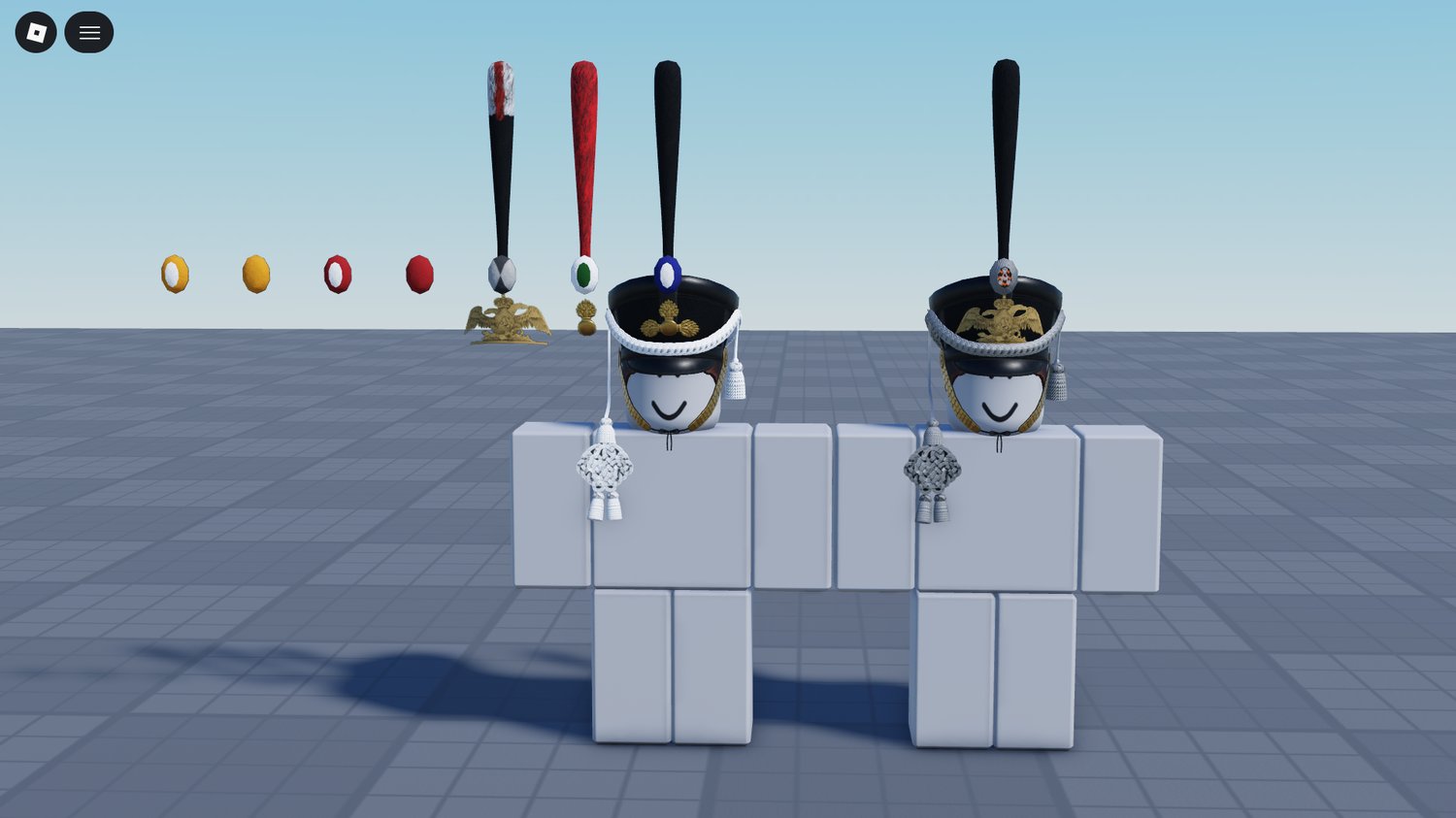 Roblox black military shako with gold eagle